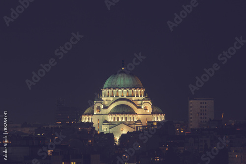 Night view of Belgrade, Serbia.