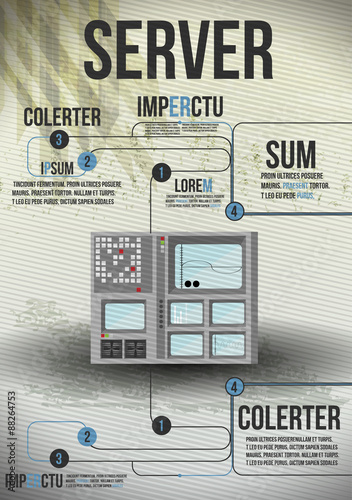 Cloud Data Computing with Infographics Design Elements - Vector Illustration