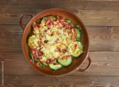 zucchini with cheese and tomatoes