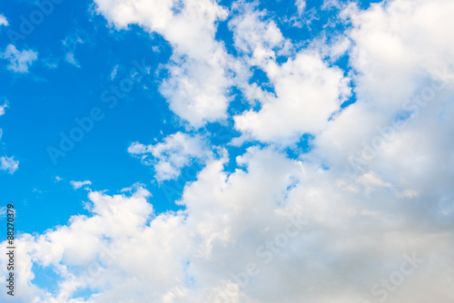 Cumulus clouds in the sky