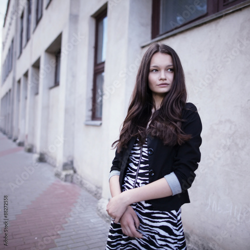 beautiful serious girl portrait