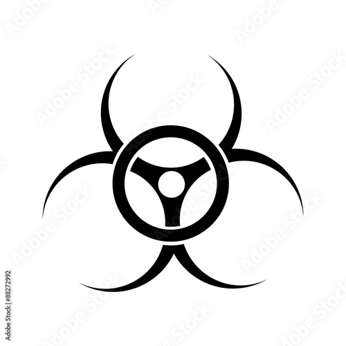 Vector illustration of biohazard icon on white background
