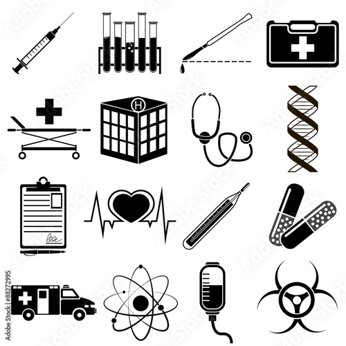 Vector illustration of medical icons. Set