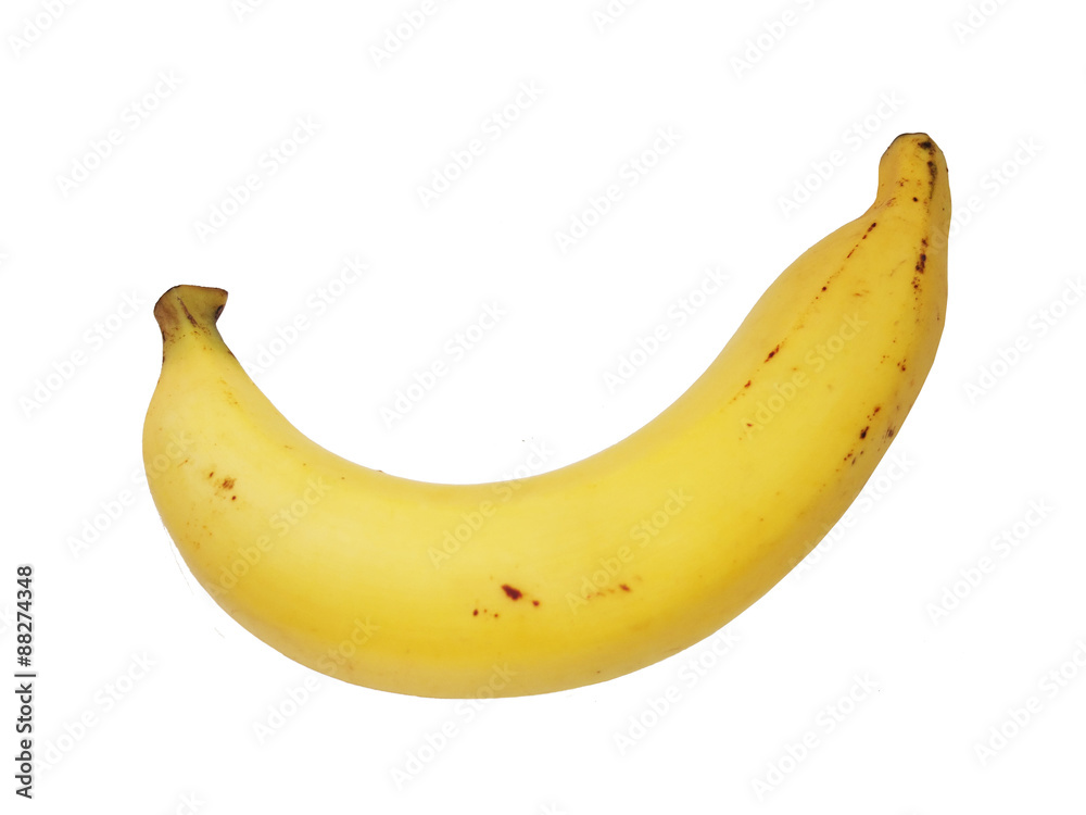 Single banana  Isolated on white background