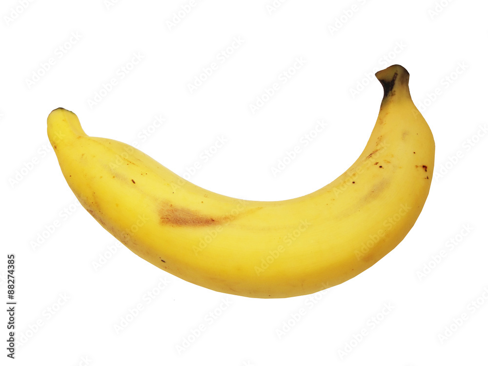 Single banana Isolated on white background Single banana Isolated on white background