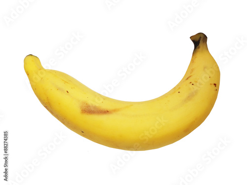 Single banana Isolated on white background