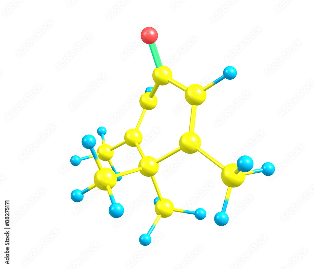 Penguinone molecular structure isolated on white Penguinone molecular structure isolated on white