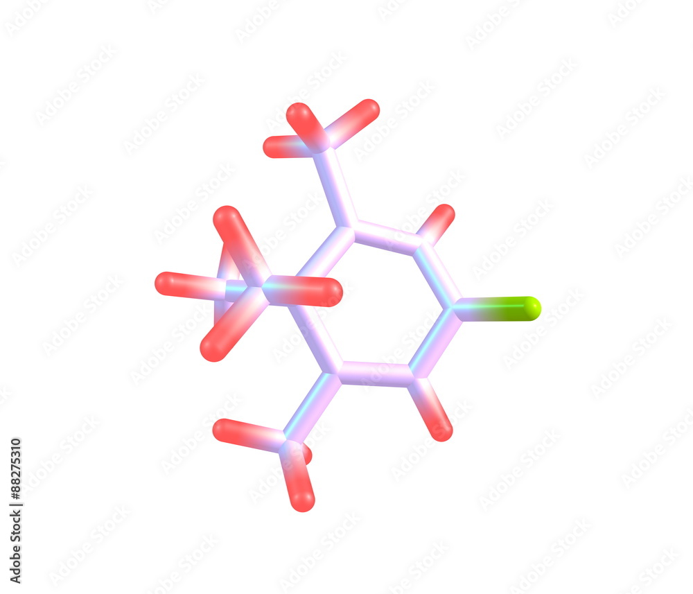 Fototapeta premium Penguinone molecular structure isolated on white