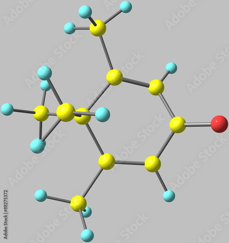 Penguinone molecular structure isolated on grey photo