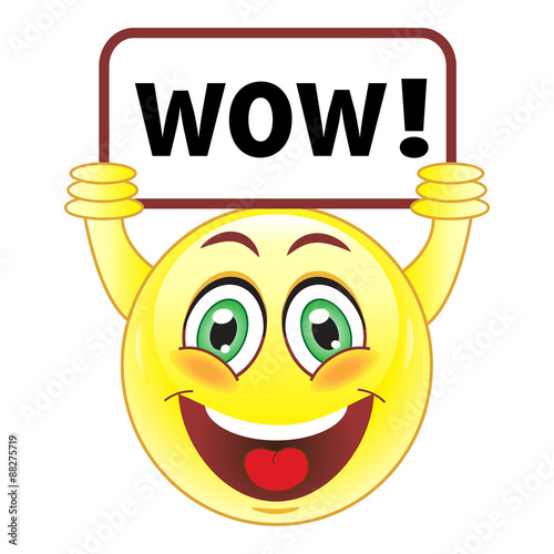 Smiley with wow sign