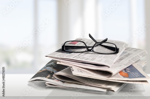 Newspaper, The Media, Glasses.