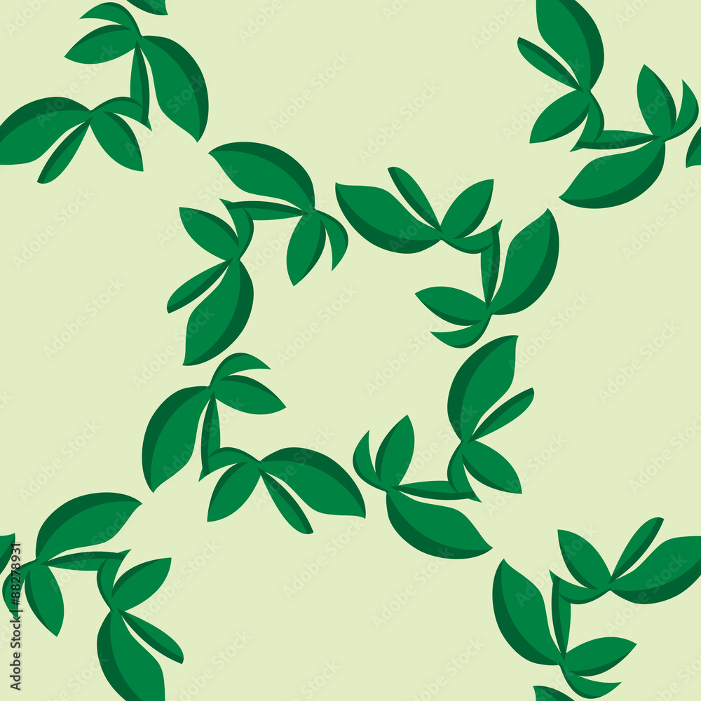 Tiled Green Leaves Pattern Tiled Green Leaves Pattern
