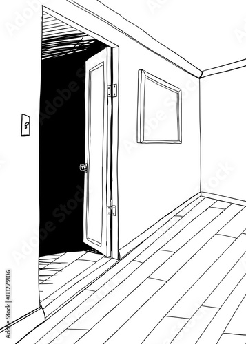 Room with Dark Doorway Outline