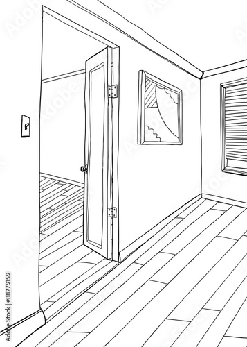 Artwork in Room Illustration Outline