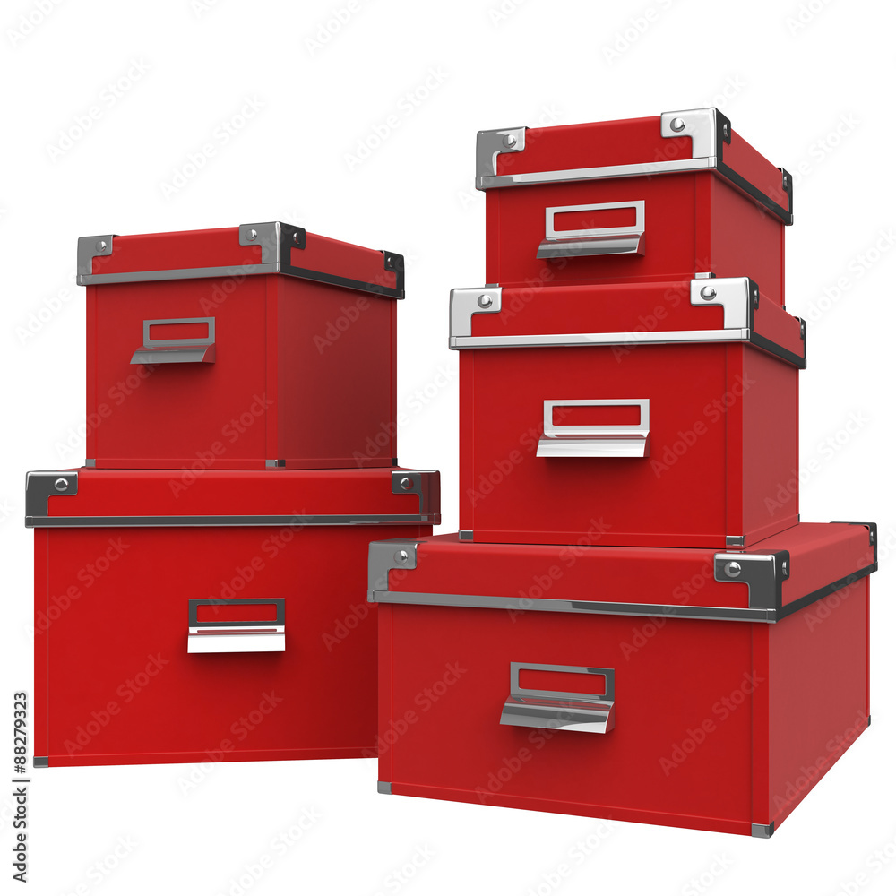 Closed box red. 3D graphic Closed box red. 3D graphic