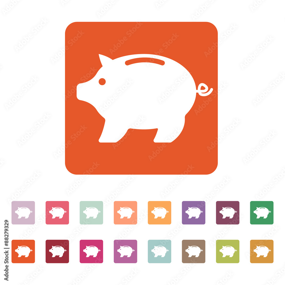 The moneybox icon. Cash and money, wealth, savings symbol. Flat