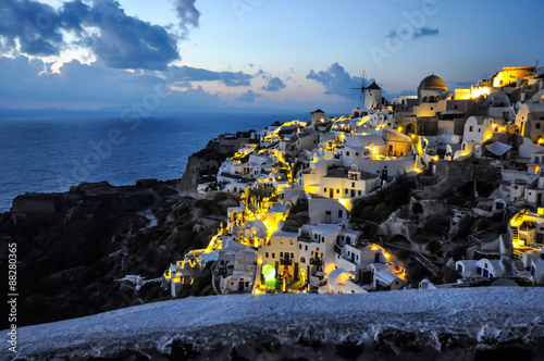 Santorini at night