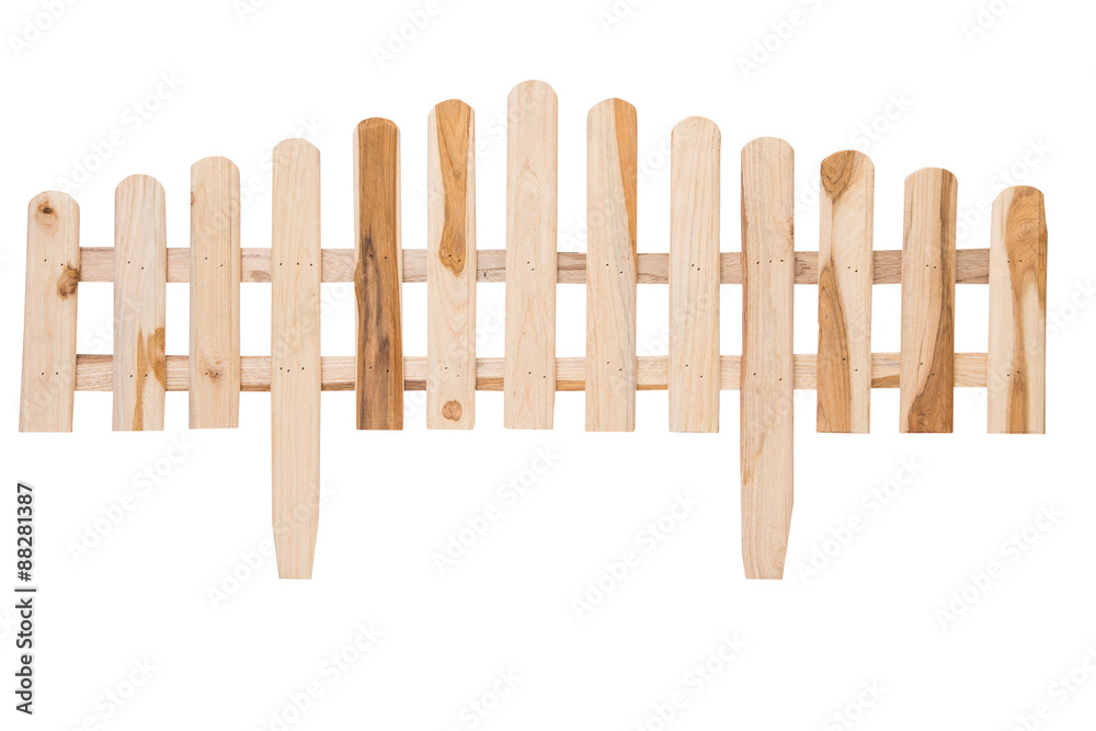 A handmade wooden fence isolated A handmade wooden fence isolated