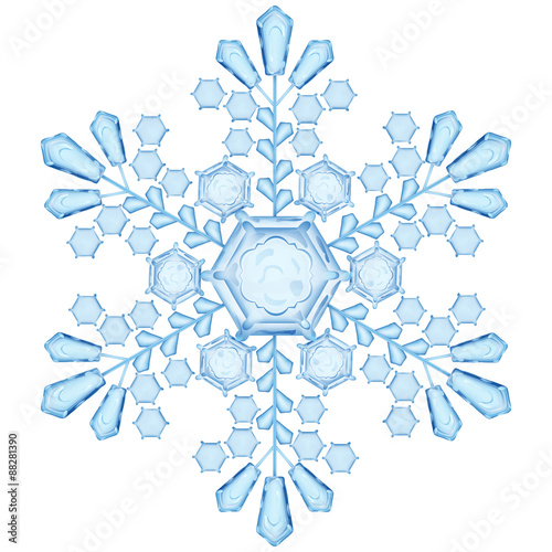 Transparent snowflake. Translucent only in vector file