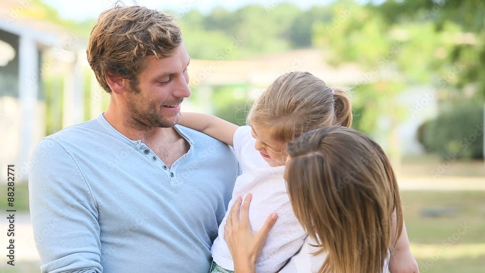 Portrait of happy family having fun together