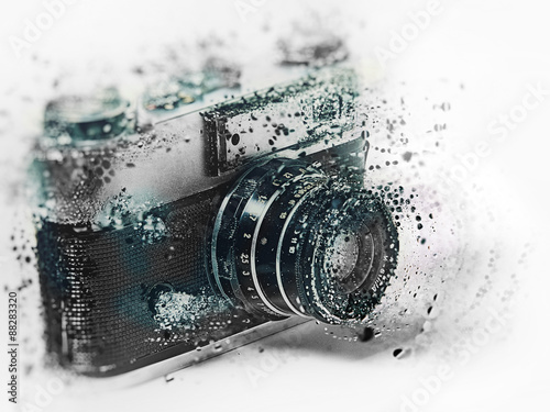 Foto old camera disintegrating