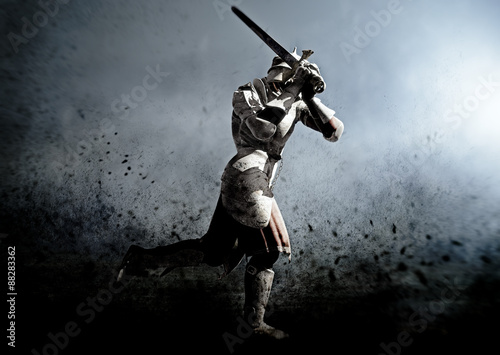 medieva warrior in the battle photo