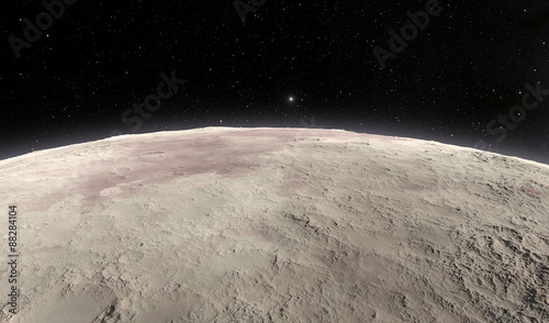 The Moon. Illustration of sky, space and moon craters