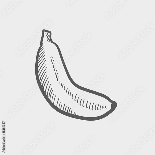 Banana sketch icon