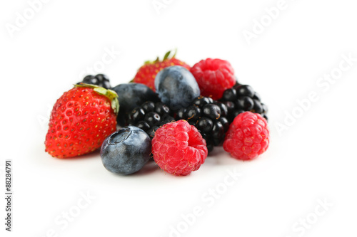 Fresh sweet berries isolated on a white