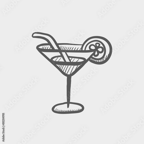 Margarita drink sketch icon