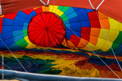 A hot air balloon, outdoor.