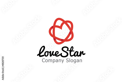 Love Star Logo template