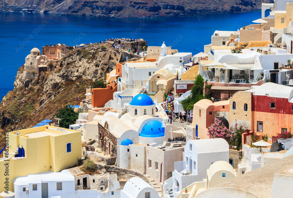 beautiful Oia town, amazing Santorini - travel in Greek islands series