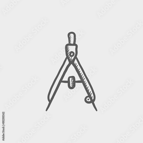 Compass sketch icon