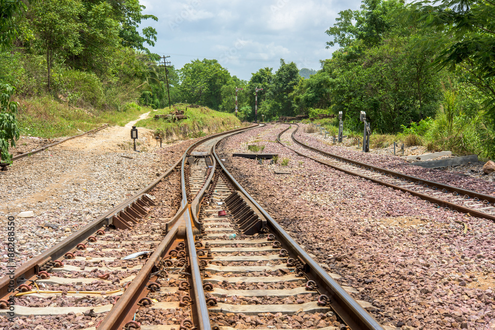 detail shot of a railroad track