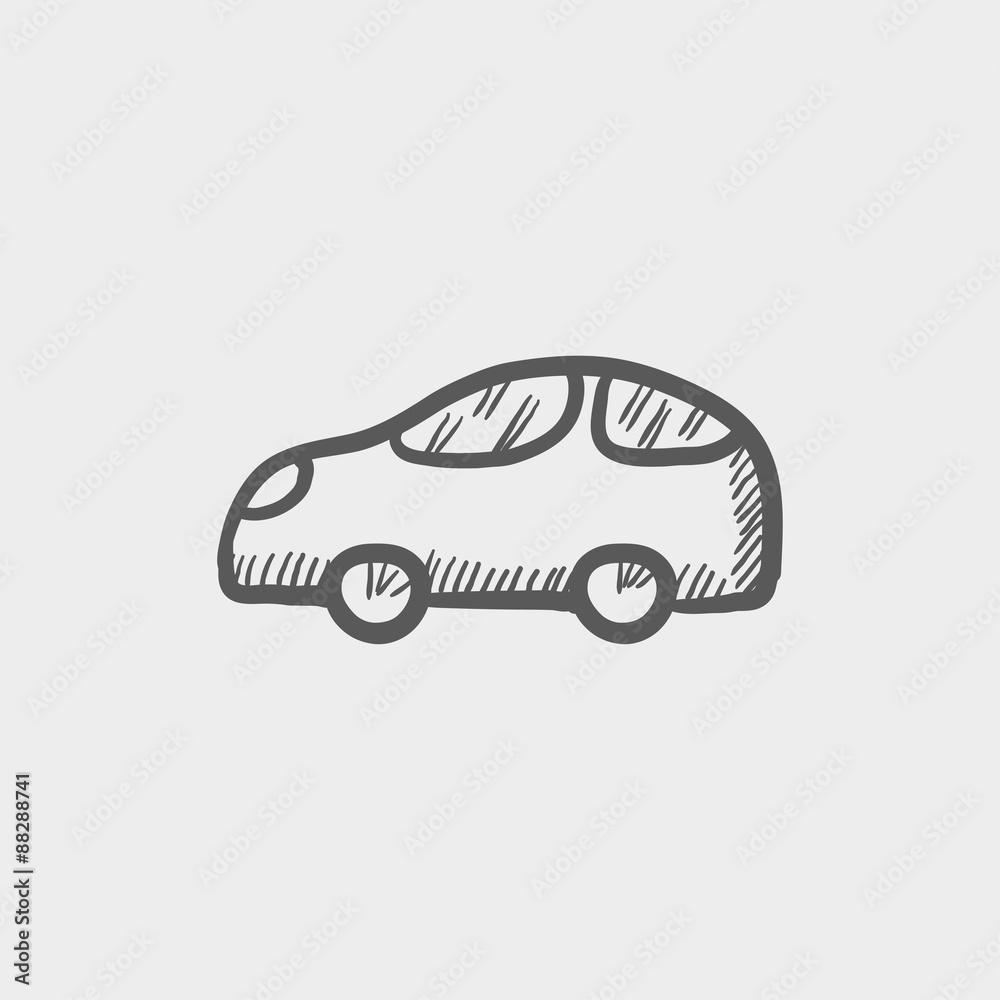 Car sketch icon