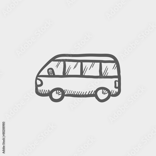 Minibus sketch icon