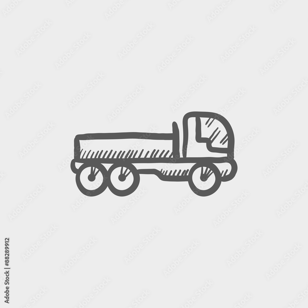 Cargo truck sketch icon Cargo truck sketch icon