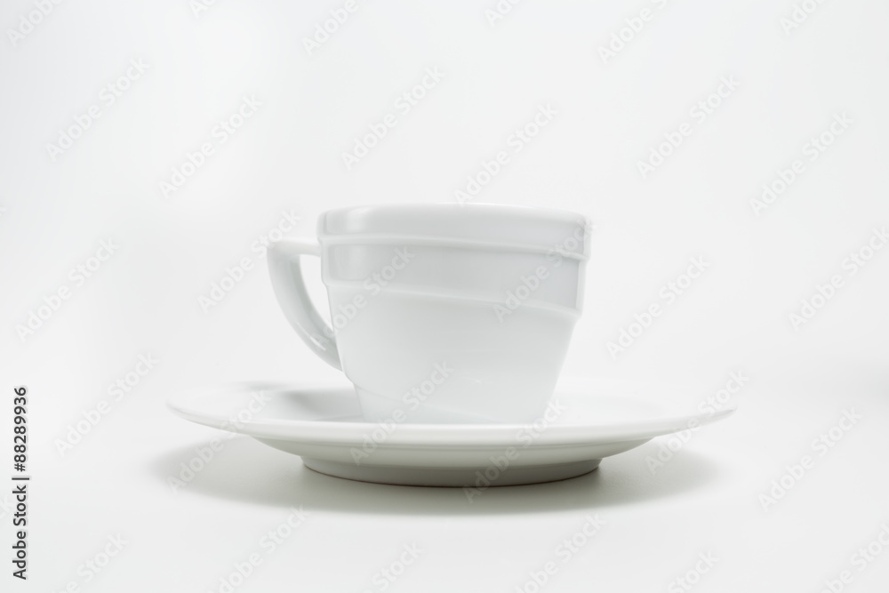 White empty coffee cup on white background White empty coffee cup on white background
