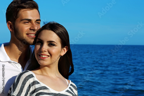 Beautiful young couple on b...