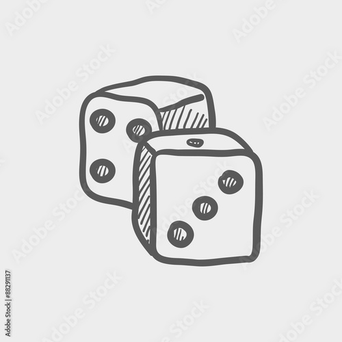 Dices sketch icon
