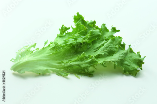 Fresh lettuce leaves isolated on white