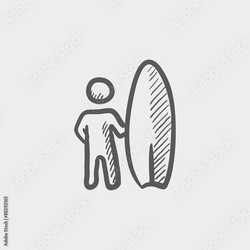 Wakeboarder sketch icon