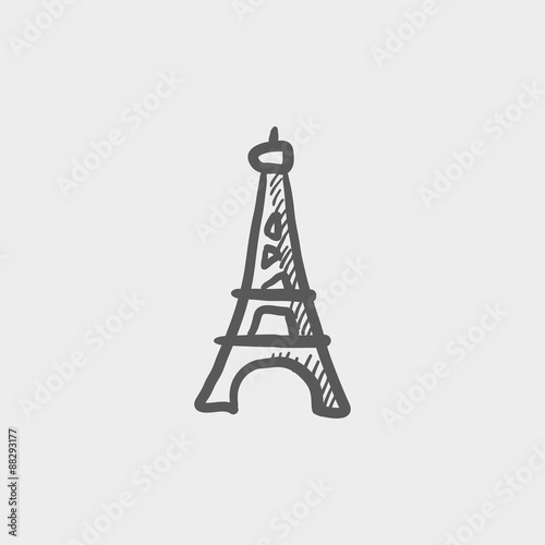 Paris tower sketch icon