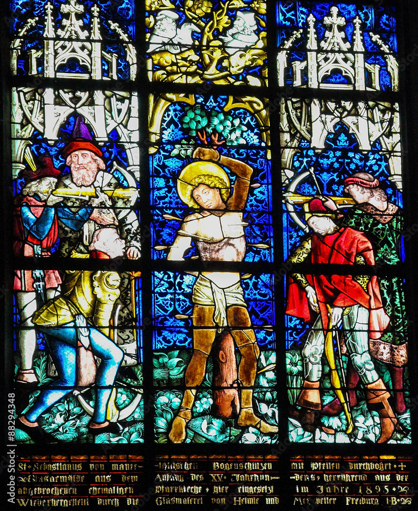 Martyrdom of Saint Sebastian - Stained Glass in Obernai