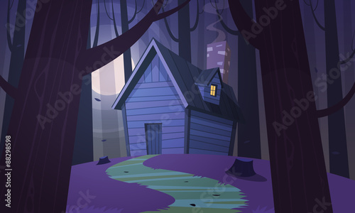 Cabin in Woods - Night