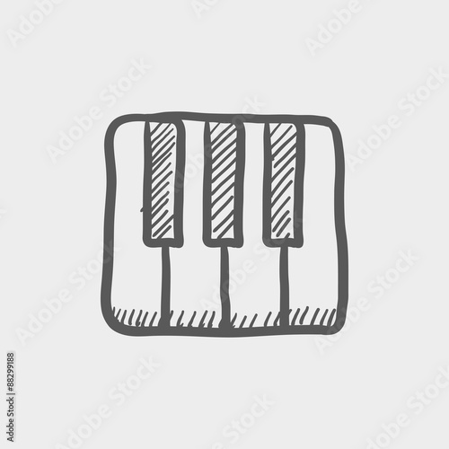 Piano keys sketch icon