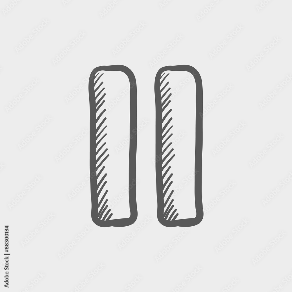 Pause button sketch icon Pause button sketch icon