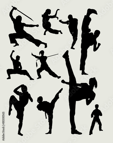 Martial art sport silhouettes 1