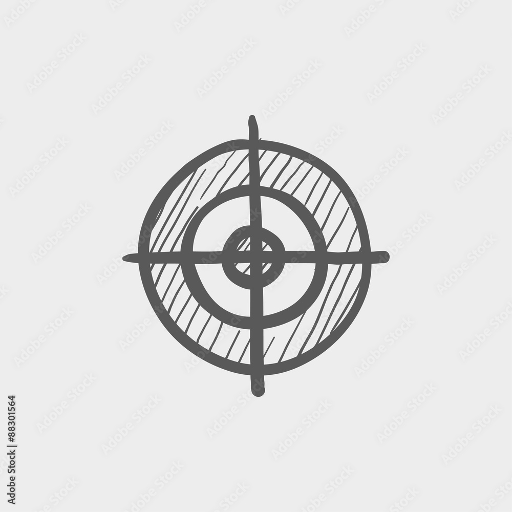 Crosshair target sketch icon Crosshair target sketch icon